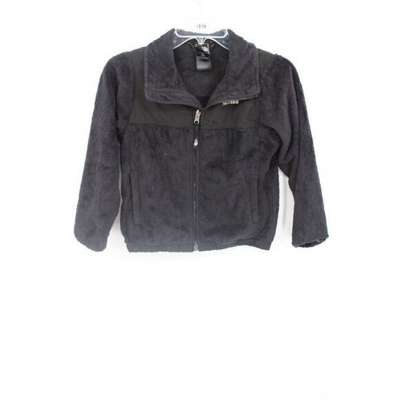 The North Face black jacket Girls size 7/8 Fuzzy - Picture 1 of 10